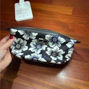 Kate Spade Black and White Floral makeup Bag